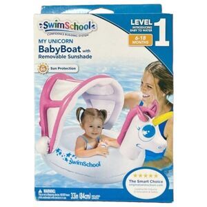 Swim School Baby Level 1 6-18M My Unicorn Boat Pool Float Canopy